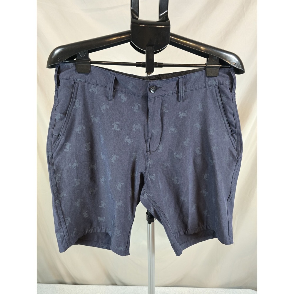 Trunks Multi-Functional Shorts Men's Size 32 Navy Blue with Small Crab Prints